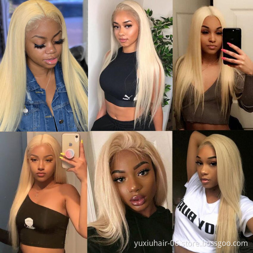 30 inch Blonde wigs human hair can be dyed braizlian virgini hair Transparent lace with baby hair wigs for black women